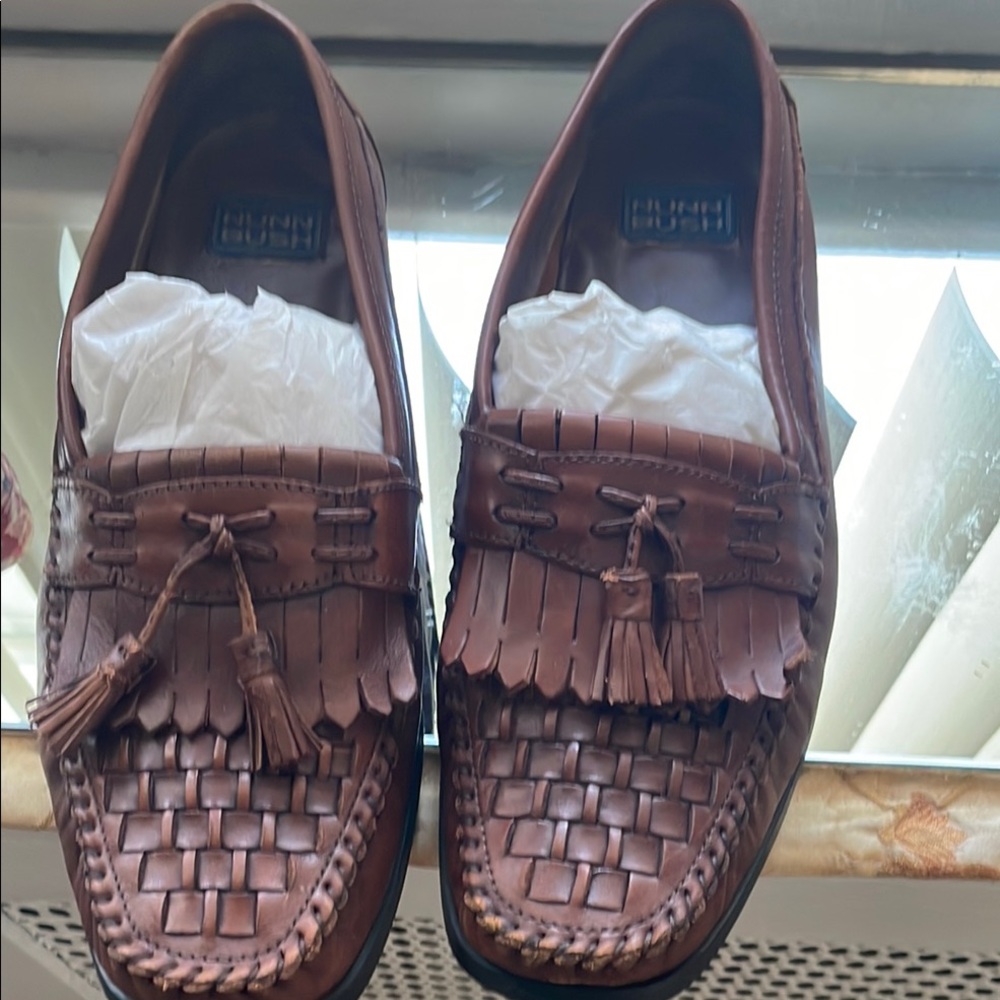 Nunn Bush Woven Leather Loafers with Tassels